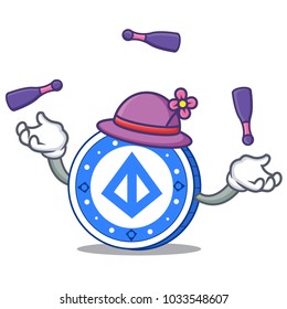 Juggling loopring coin mascot cartoon