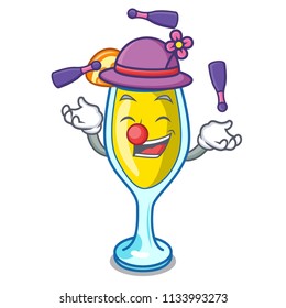 Juggling mimosa mascot cartoon style