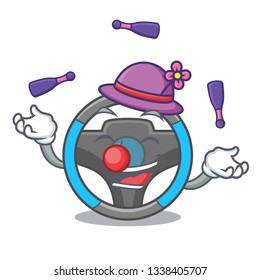 Juggling miniature steering wheel in cartoon shape
