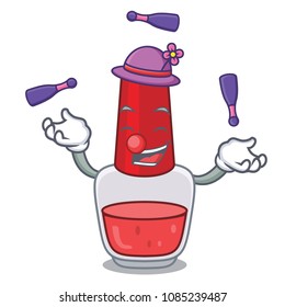 Juggling nail polish mascot cartoon
