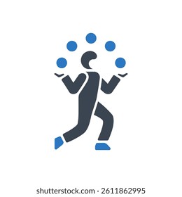 Juggling Person Icon On White Background