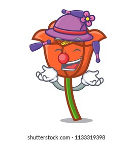 Juggling poppy flower mascot cartoon