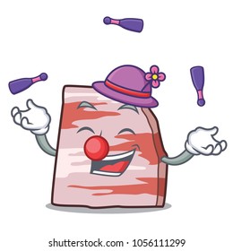 Juggling pork lard mascot cartoon
