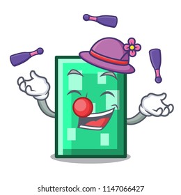 Juggling rectangle mascot cartoon style