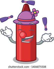 Juggling red crayon next to cartoon wallet