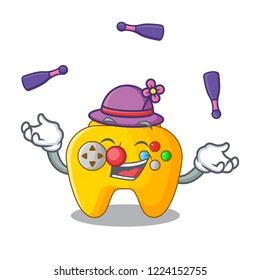 Juggling retro computer game control on mascot