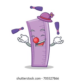 Juggling ruler character cartoon style