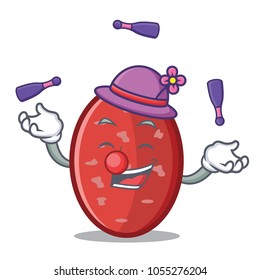 Juggling salami mascot cartoon style