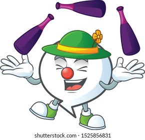 Juggling shape circle bubble for text icon.