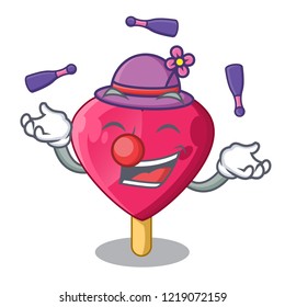 Juggling the shaped heart ice cream mascot