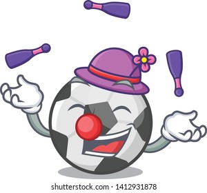 Juggling soccer ball on the character field