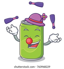 Juggling soft drink character cartoon