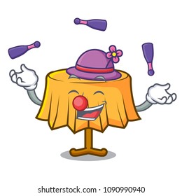 Juggling table cloth mascot cartoon