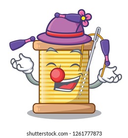 Juggling thread spool in a shape cartoon