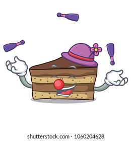 Juggling tiramisu mascot cartoon style