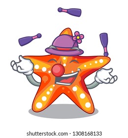 Juggling underwater sea in the starfish mascot