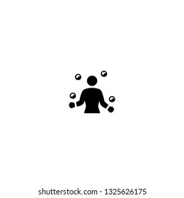 Juggling vector icon. Juggler playing with balls illustration symbol.