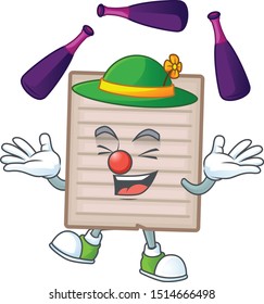 Juggling vintage scrapbook paper cartoon character mascot
