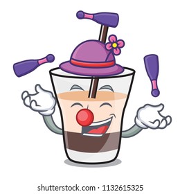 Juggling white russian mascot cartoon Juggling white russian mascot cartoon