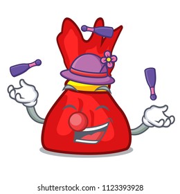 Juggling wrapper candy mascot cartoon