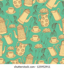 Jugs, seamless pattern for design, vector