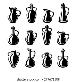 Jugs set. Vector