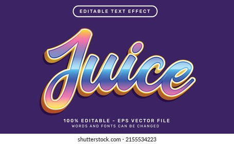 juice 3d text effect and editable text effect