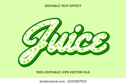 Juice 3d text effect and editable text, Green template 3d style use for business tittle