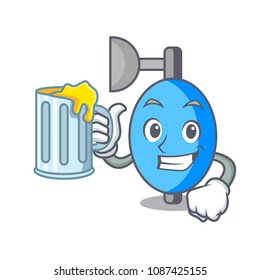 With juice ambu bag mascot cartoon