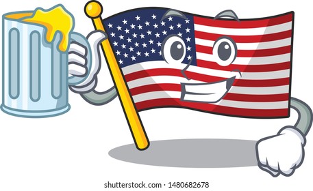With juice america flag stored in cartoon cupboard