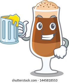 With juice americano cafe in a cartoon bottle