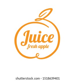 Juice apple logo design concept. Fruit and juice icon theme. Unique symbol of organic and healthy food.