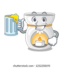 With juice aroma lamp with burning candle mascot