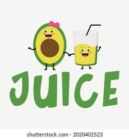 juice , baby shower card, invitation greeting birthday card, T-shirt graphics for kids vector illustration