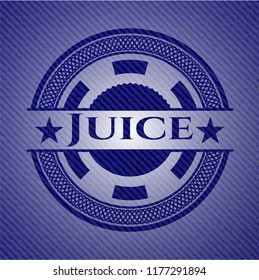 Juice badge with denim background