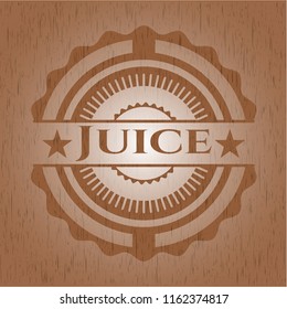 Juice badge with wooden background