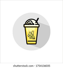 juice banana icon vector illustration