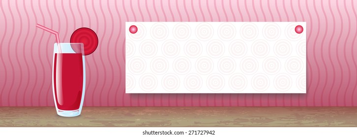 Juice Banner. Beet. Vector illustration for posters, banners, fliers, menu and web design 