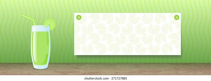 Juice Banner. Celery. Vector illustration for posters, banners, fliers, menu and web design 