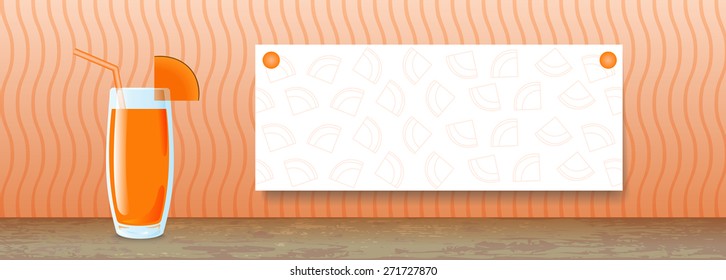 Juice Banner. Pumpkin. Vector illustration for posters, banners, fliers, menu and web design