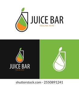 Juice Bar Logo Design Vector And  Template
