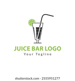 Juice bar logo, Fresh fruit juice logo design template. Orang juice bar logo design., Cocktail logo design vector vintage. alcohol drink icon. cocktail glass vector retro design template