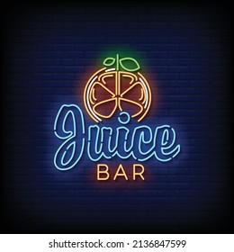 Juice Bar Neon Signs Style Text Vector