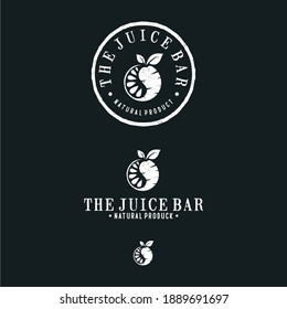 Juice bar vector logo. Farm fresh food sign