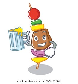 With juice barbecue character cartoon style