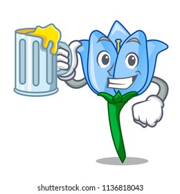 With juice bell flower mascot cartoon