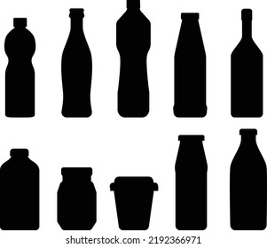 Juice biscuits cola ketchup yogurt bottle Collections Silhouettes