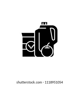 Juice black icon concept. Juice flat  vector symbol, sign, illustration.