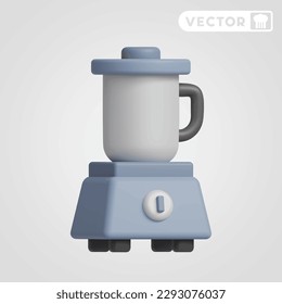 juice blender 3D vector icon set, on a grey background