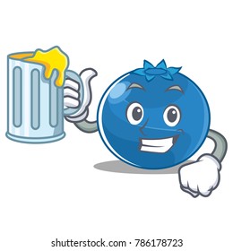 With juice blueberry character cartoon style